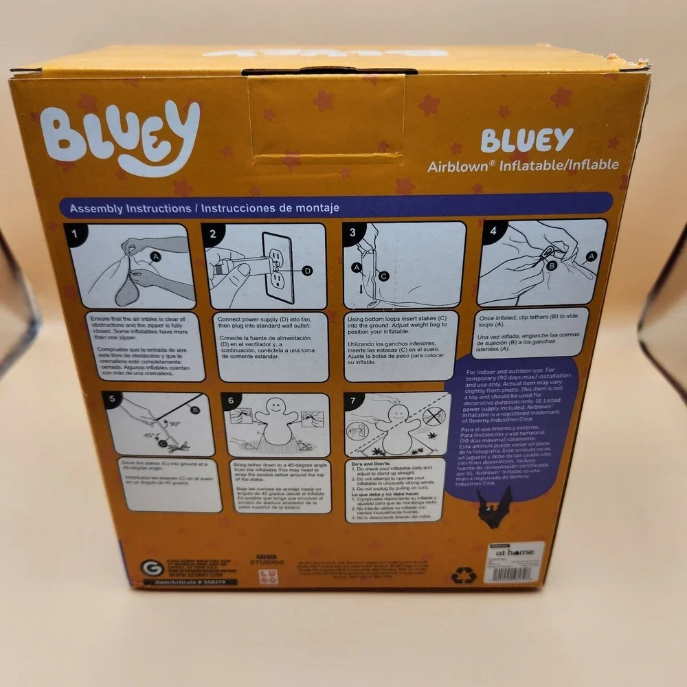 Bluey Bingo‎ Halloween Bluey Vampire With  Pumpkin 4ft 2025 Gemmy Brand New